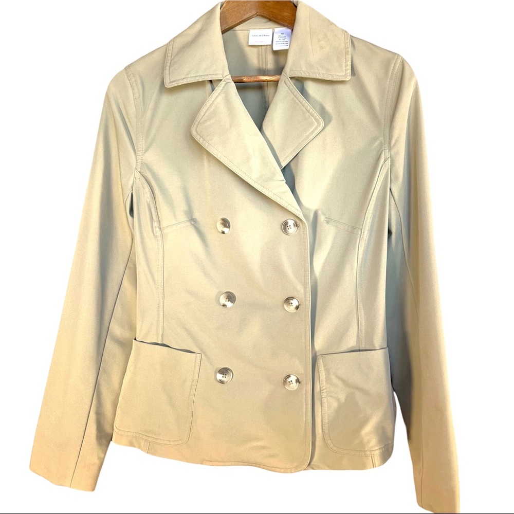Isaac Mizrahi for Target Women’s Tan Khaki  Double Breasted Blazer Jacket Size M